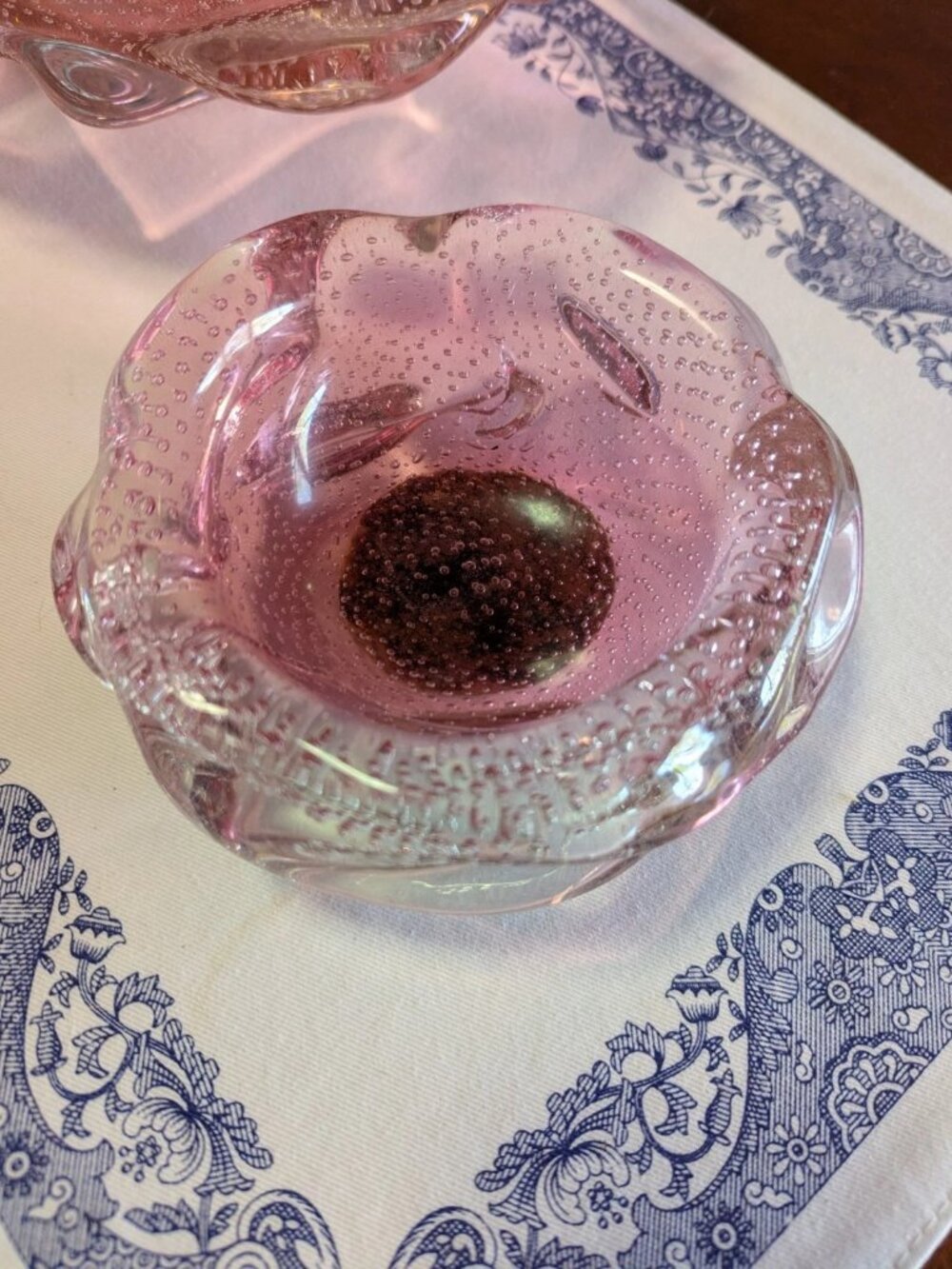 Vintage Murano Glass Pink Archimede Seguso Style Small Bowl
